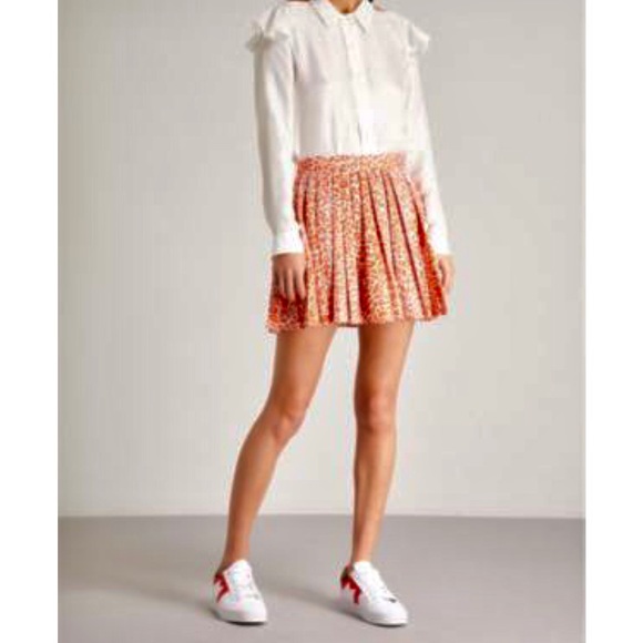 SOLD ON VESTIAIRE COLLECTIVE!!  Maje ‘Jimone’ pleated flared mini-skirt. Size S - Picture 2 of 10